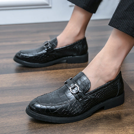 Black men's formal shoes - leather dress shoes for office and business occasions