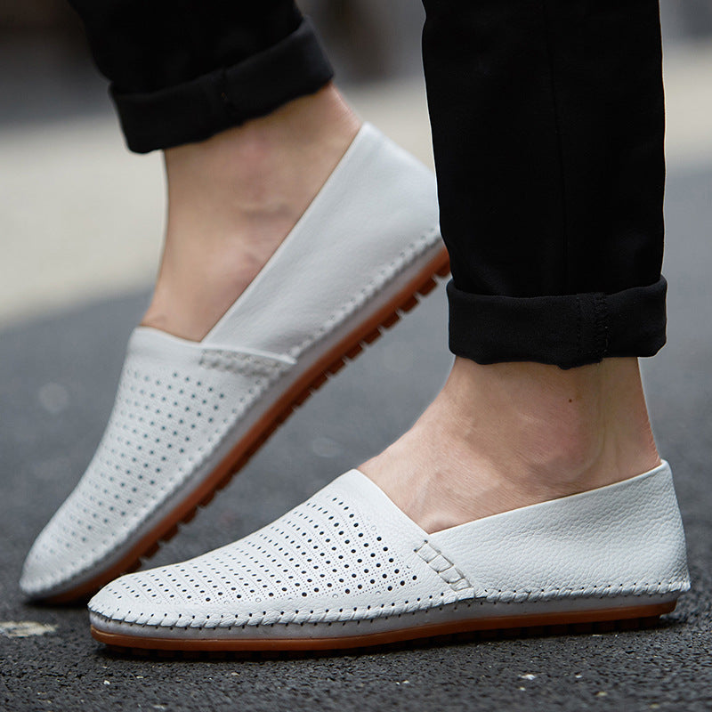 White men's formal shoes - leather dress shoes for office and business occasions
