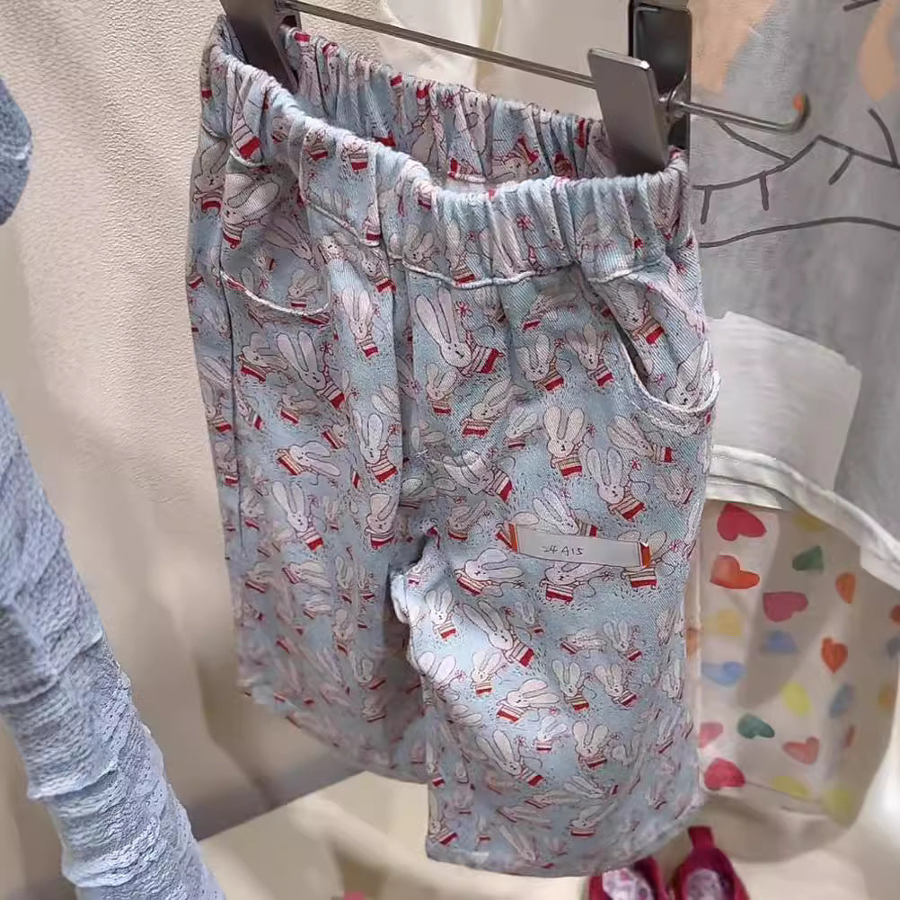 Girls Cartoon T-Shirt Pants Set – Korean Summer Style – Outfit Sets – Image 3