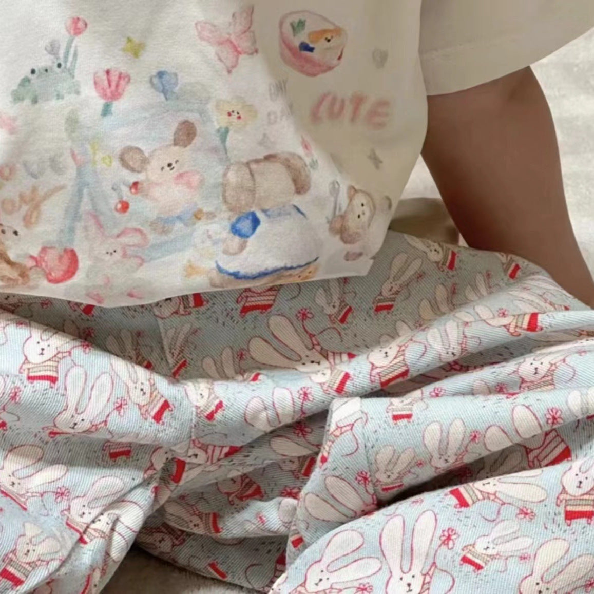Girls Cartoon T-Shirt Pants Set – Korean Summer Style – Outfit Sets – Image 4