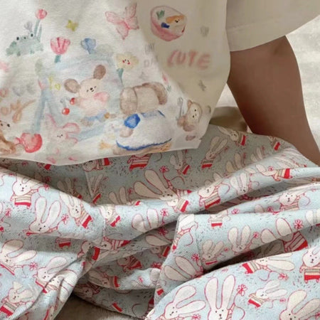 Girls Cartoon T-Shirt Pants Set – Korean Summer Style – Outfit Sets – Image 4