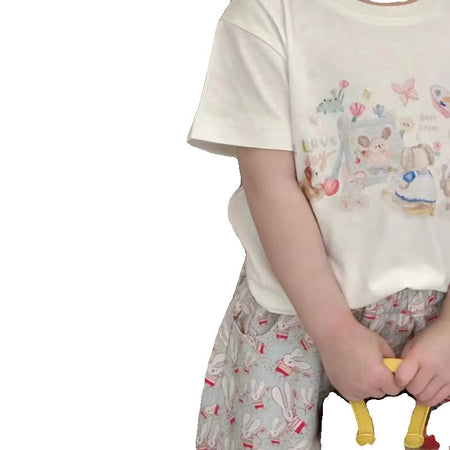 Girls Cartoon T-Shirt Pants Set – Korean Summer Style – Outfit Sets – Image 5