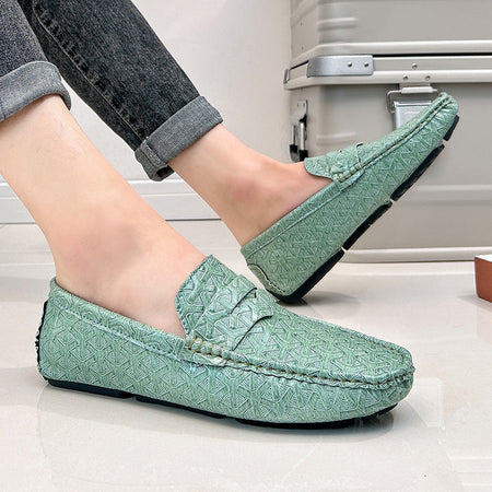 Light Green men's formal shoes - leather dress shoes for office and business occasions