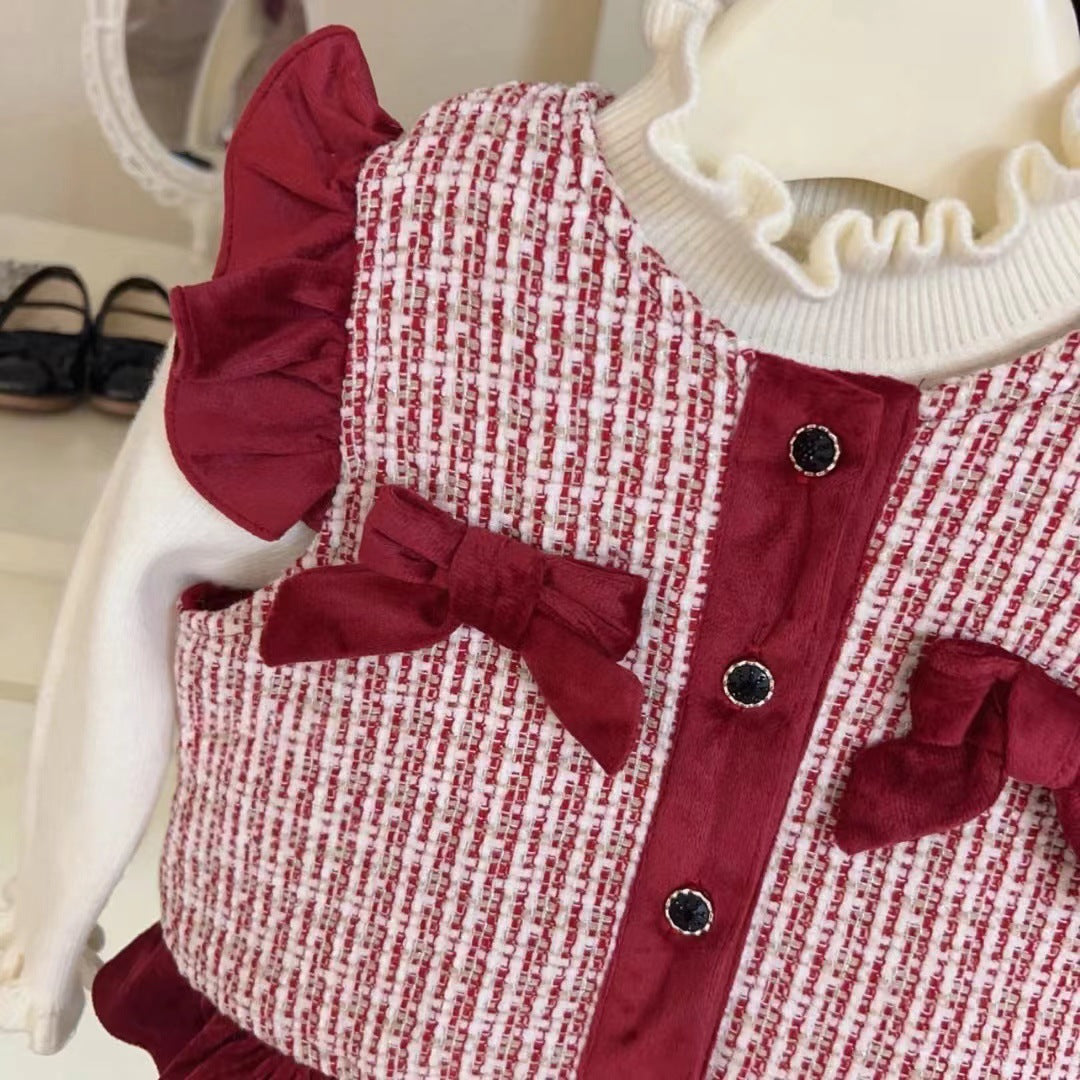 Girls Red Winter Suit – Stylish Two-Piece Set – Outfit Sets – Image 3