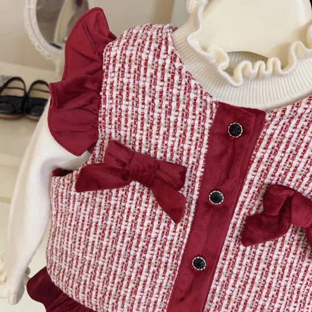 Girls Red Winter Suit – Stylish Two-Piece Set – Outfit Sets – Image 3