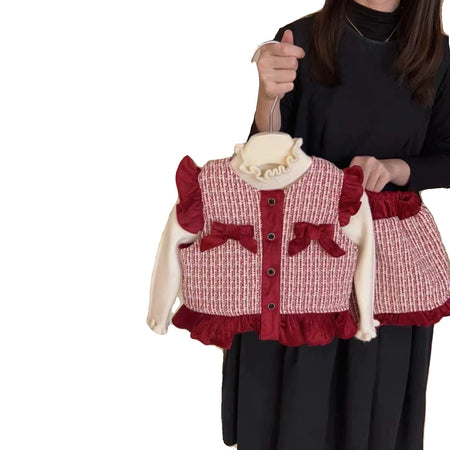 Girls Red Winter Suit – Stylish Two-Piece Set – Outfit Sets – Image 5