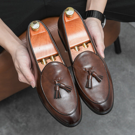 Brown men's formal shoes - leather dress shoes for office and business occasions