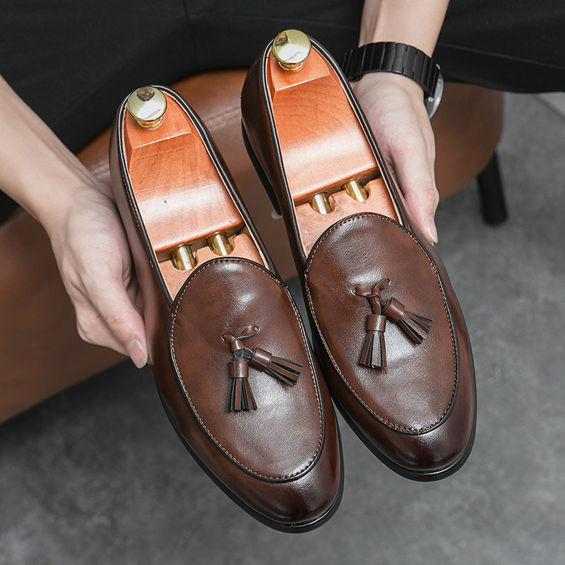 Brown men's formal shoes - leather dress shoes for office and business occasions