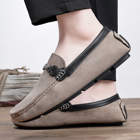 Khaki men's formal shoes - leather dress shoes for office and business occasions