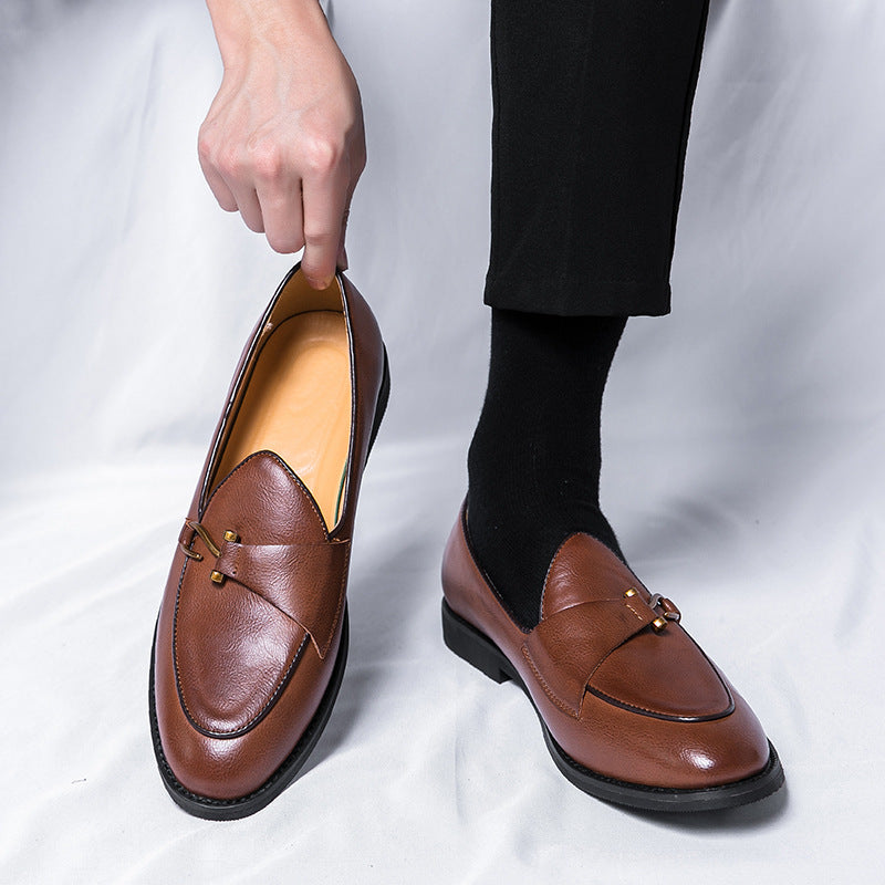 Brown men's formal shoes - leather dress shoes for office and business occasions