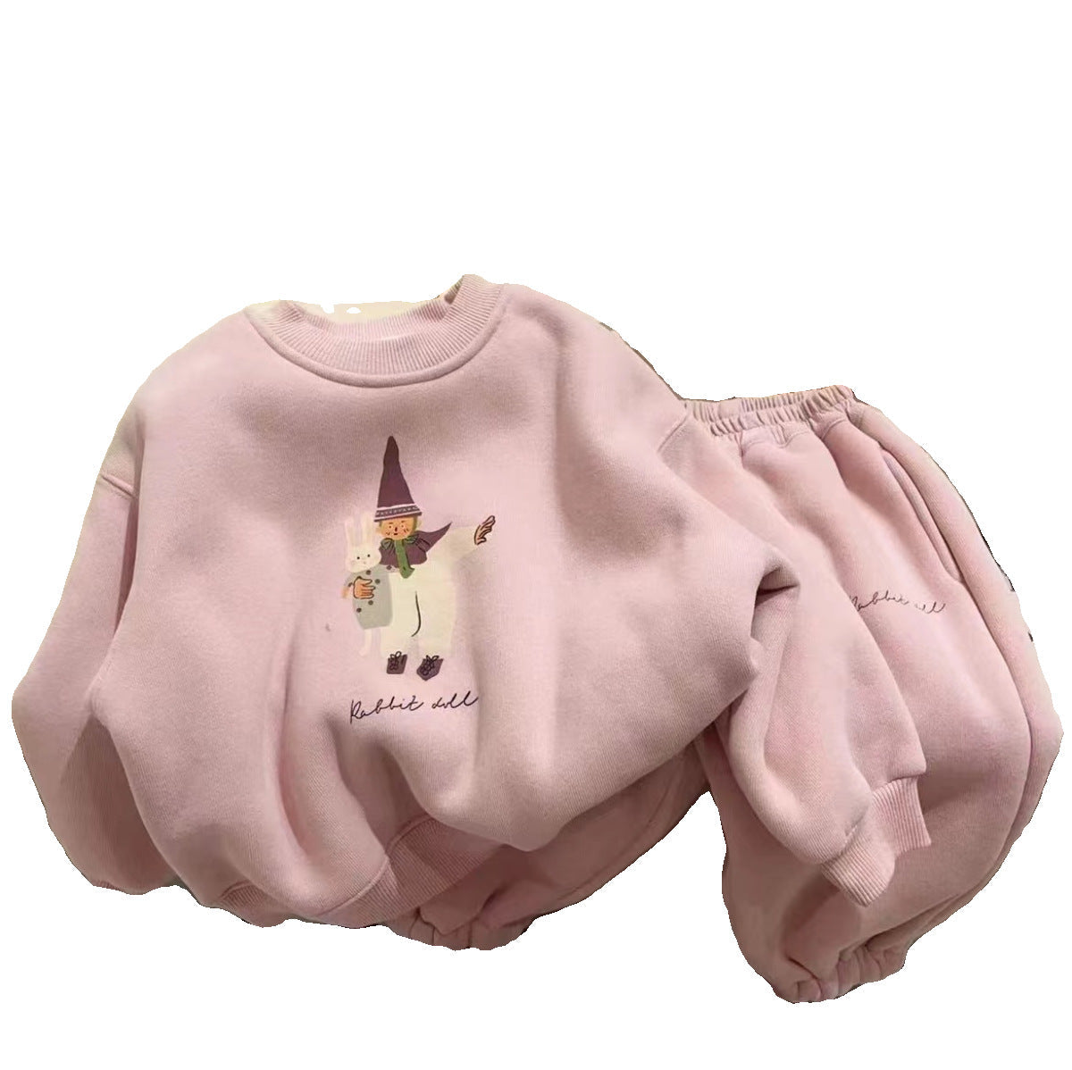 Kids Velvet Hoodie Set – Warm Winter Tracksuit – Outfit Sets – Image 5