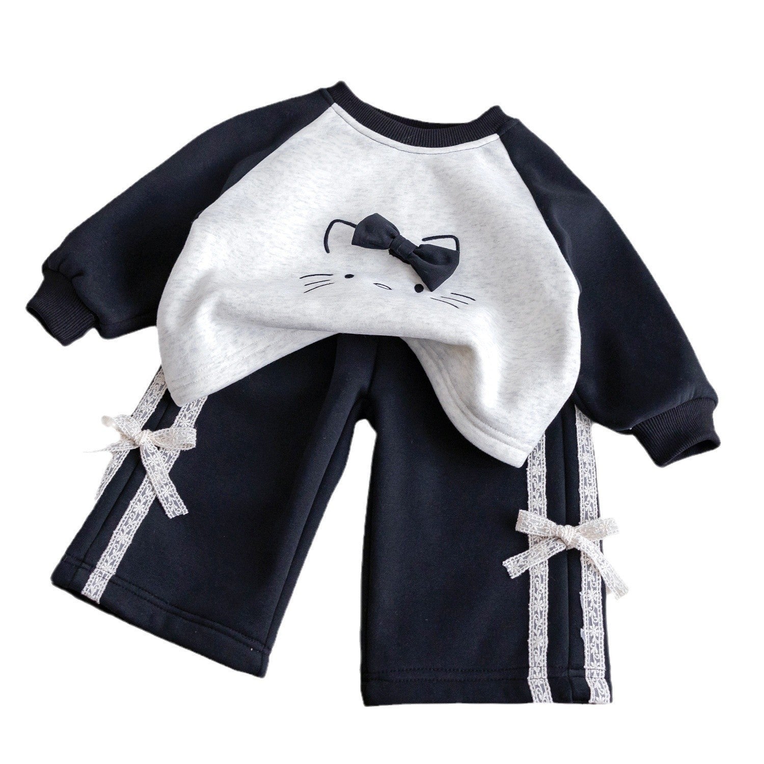 Girls Fleece Cartoon Tracksuit – Warm Winter Set – Outfit Sets – Image 5