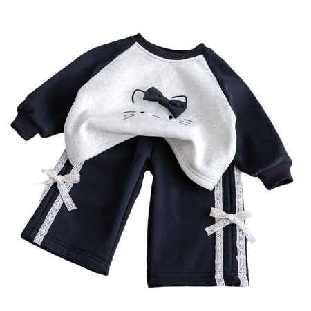 Girls Fleece Cartoon Tracksuit – Warm Winter Set – Outfit Sets – Image 5