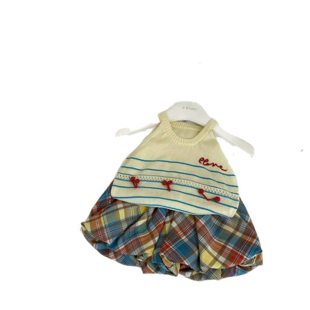 Girls Knitted Shirt & Plaid Pants Set – Korean Style Outfit – Outfit Sets – Image 5