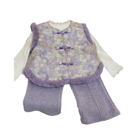 Girls Velvet Winter Suit – Warm Chinese Style Outfit – Outfit Sets – Image 5