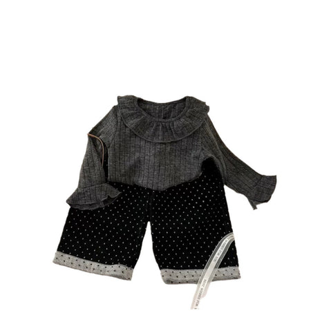 Girls Doll Collar & Wave Pants Set – Autumn Outfit – Outfit Sets – Image 5