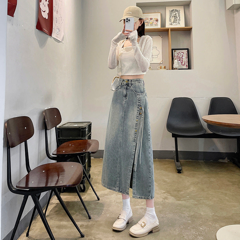 "New Chinese Style" Denim Skirt