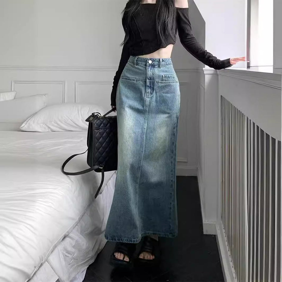 Vintage "Hong Kong Style" Denim Midi