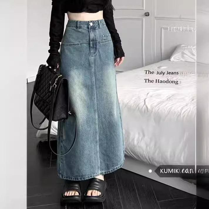 Vintage "Hong Kong Style" Denim Midi