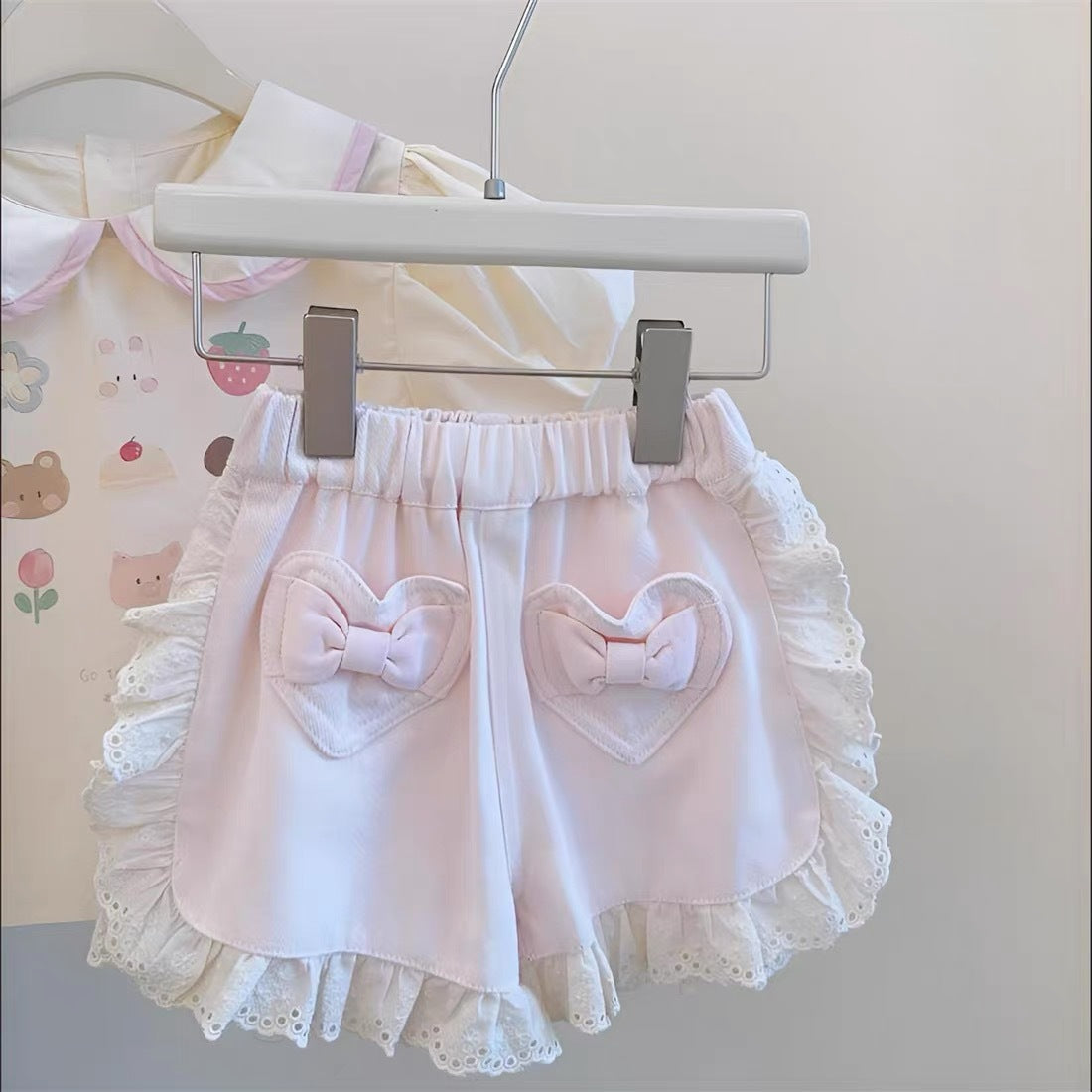 Girls Doll Collar Top & Shorts Set – Korean Summer Style – Outfit Sets – Image 4