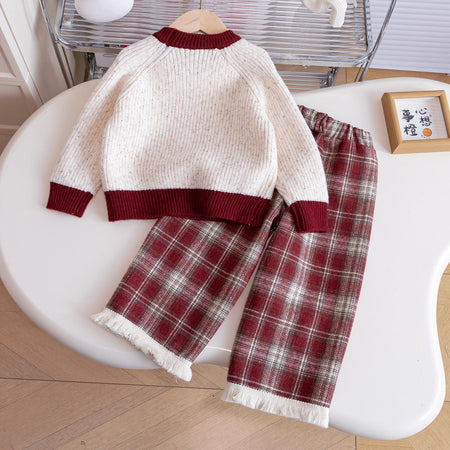 Girls Fleece Knitwear Set – Warm Winter Two-Piece Outfit – Outfit Sets – Image 2