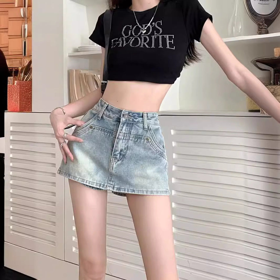 Vintage American "Anti-Slip" Denim Mini
