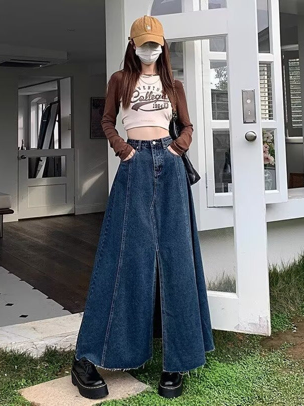 Hong Kong Retro Denim Midi