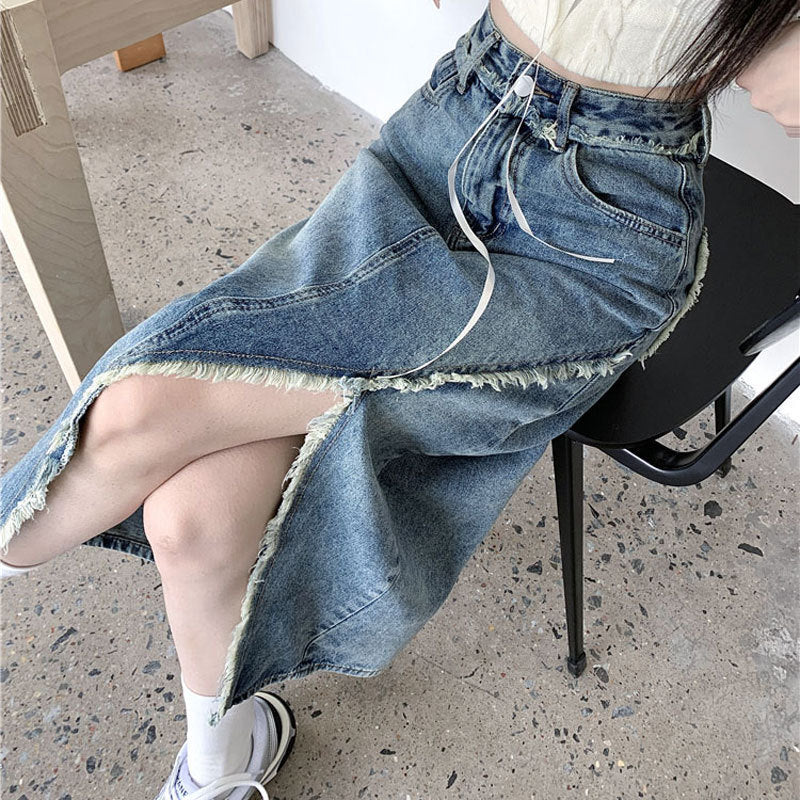 Irregular Slit Retro Midi