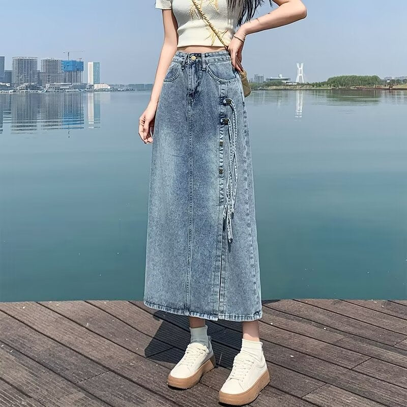 "National Style" Plus-Size Denim Midi