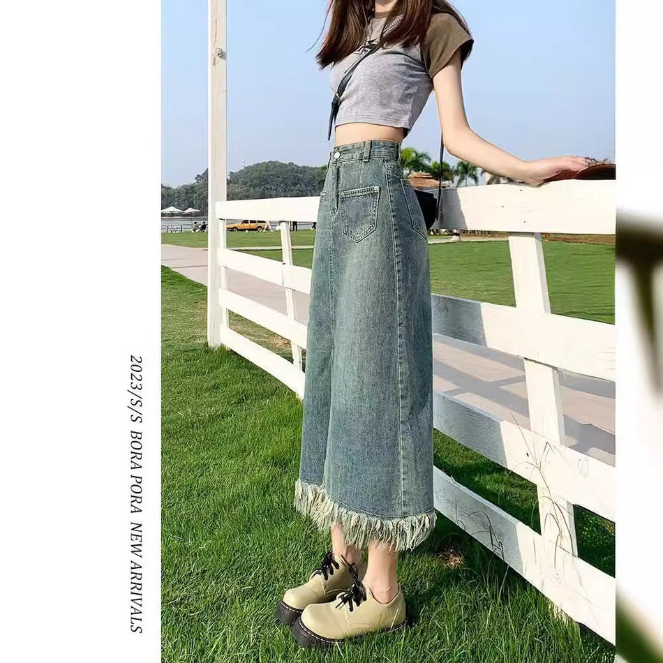 American Retro High-Waist Midi
