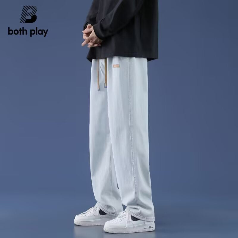 Retro Washed Distressed Loose Men’s Wide-Leg Jeans