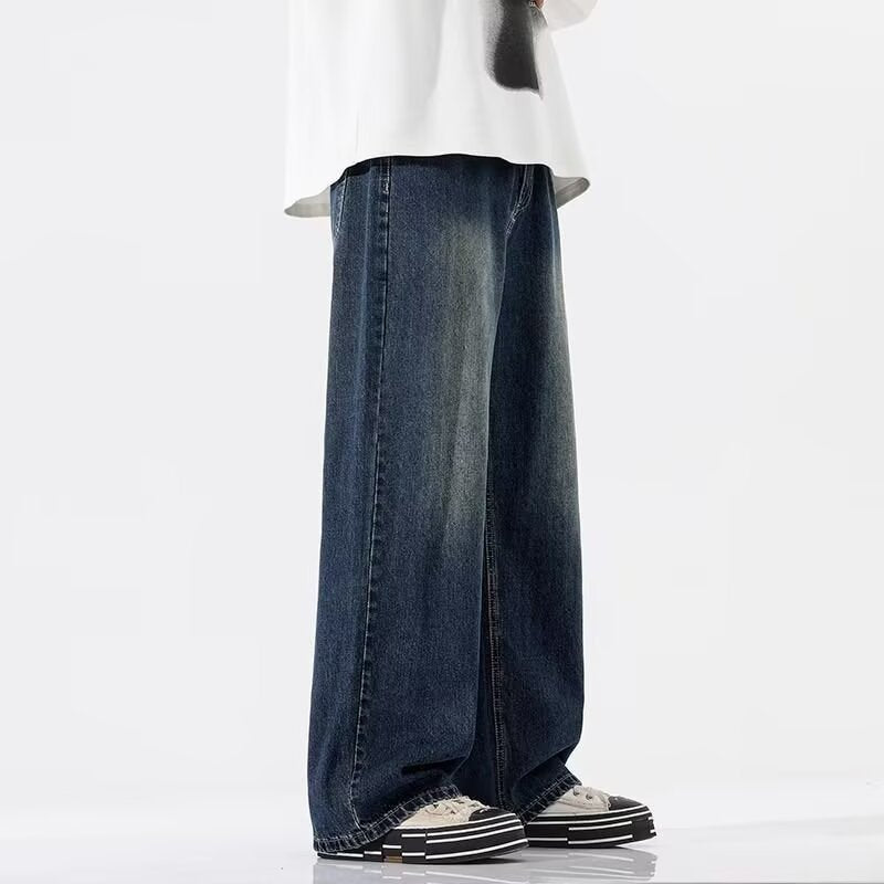 Plus Size Elastic Waist Loose Men’s Casual Jeans