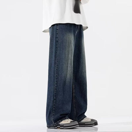 Plus Size Elastic Waist Loose Men’s Casual Jeans