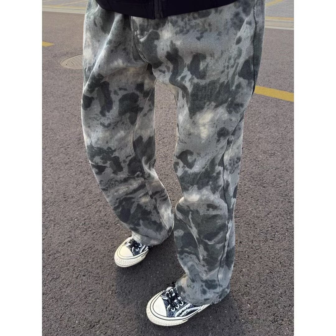 Camouflage Cargo Wide-Leg Men’s Casual Jeans Pants