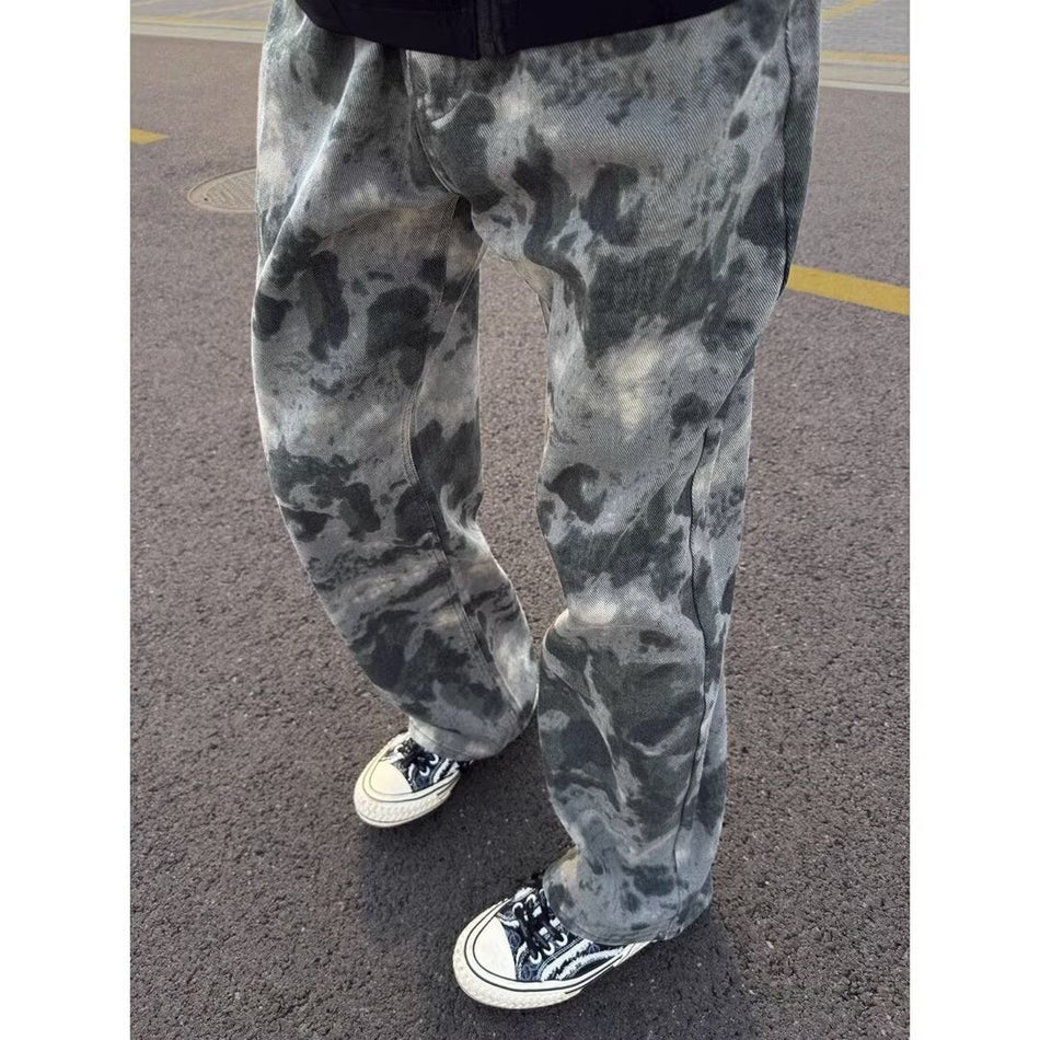 Camouflage Cargo Wide-Leg Men’s Casual Jeans Pants