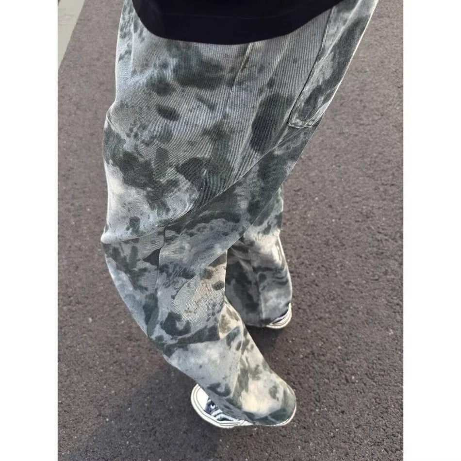 Camouflage Cargo Wide-Leg Men’s Casual Jeans Pants