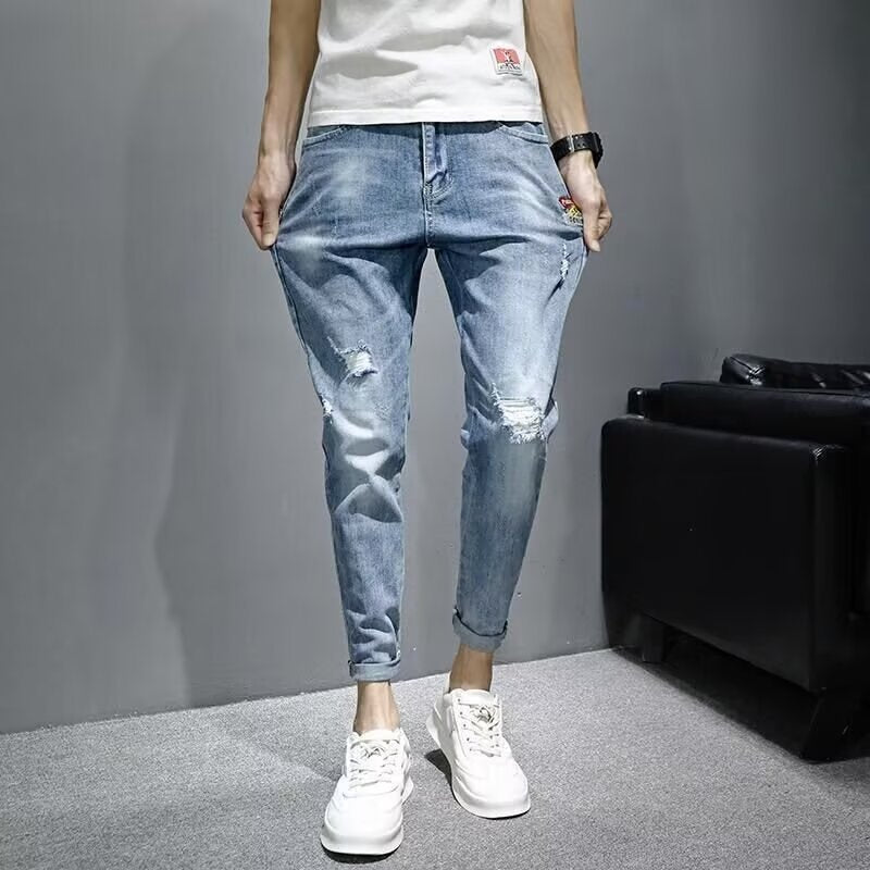 Korean Slim Fit Tapered Men’s Stretch Jeans Pants