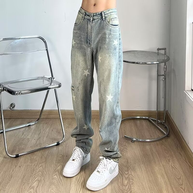 Retro American Loose Straight Men’s Denim Pants