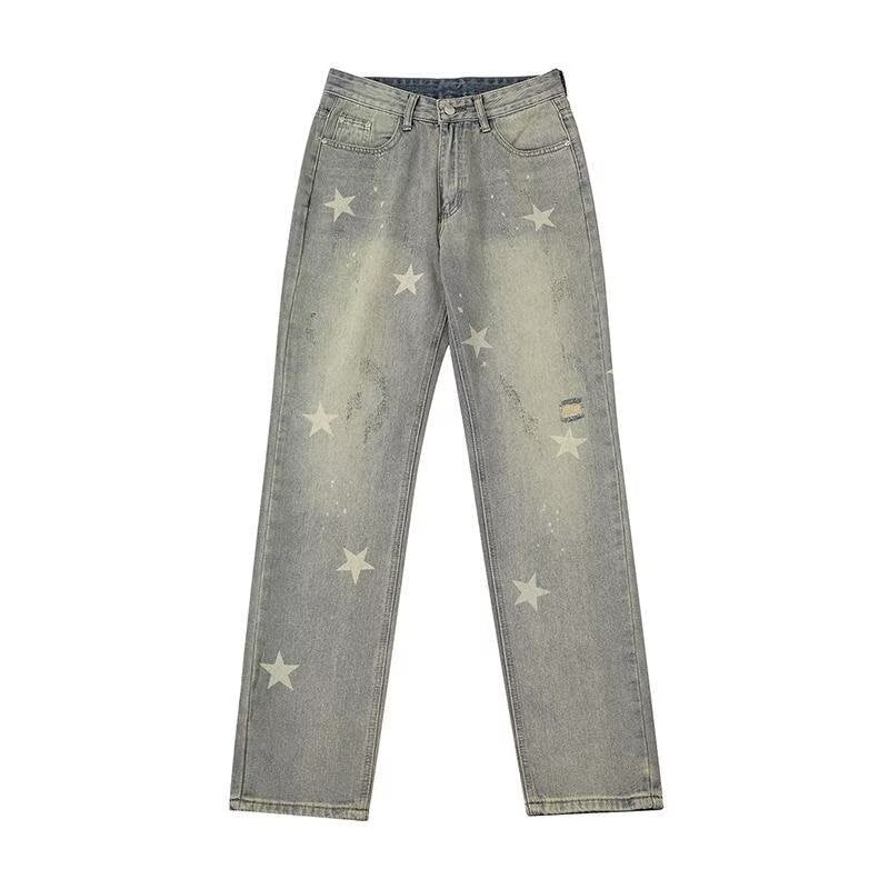 Retro American Loose Straight Men’s Denim Pants