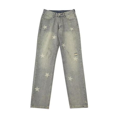 Retro American Loose Straight Men’s Denim Pants