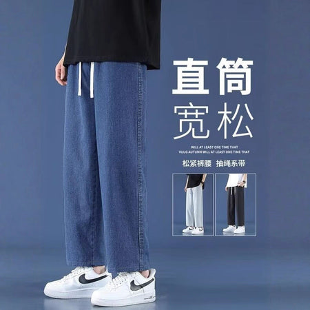 Black【】Xk men's jeans - casual denim trousers with comfortable fit for everyday wear