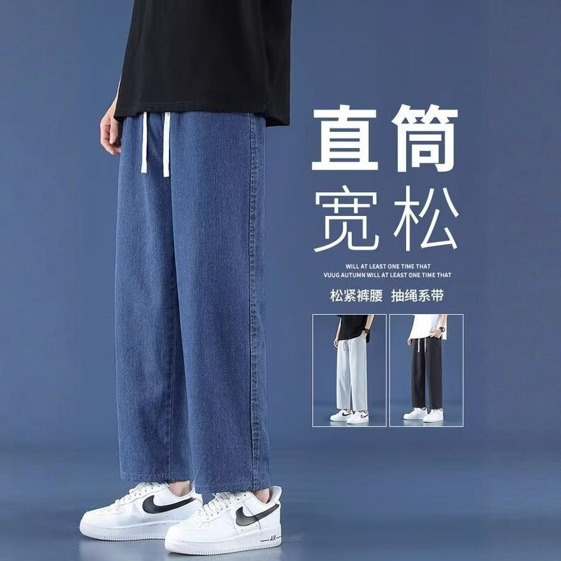 Black【】Xk men's jeans - casual denim trousers with comfortable fit for everyday wear