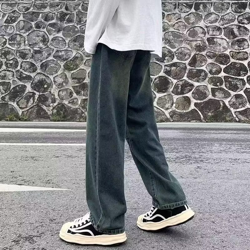 Retro Washed Wide-Leg Men’s Casual Jeans Pants
