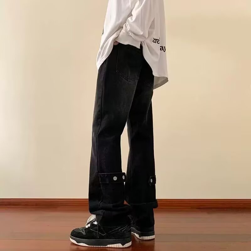 Vintage Washed Flared Unisex Zipper Denim Jeans