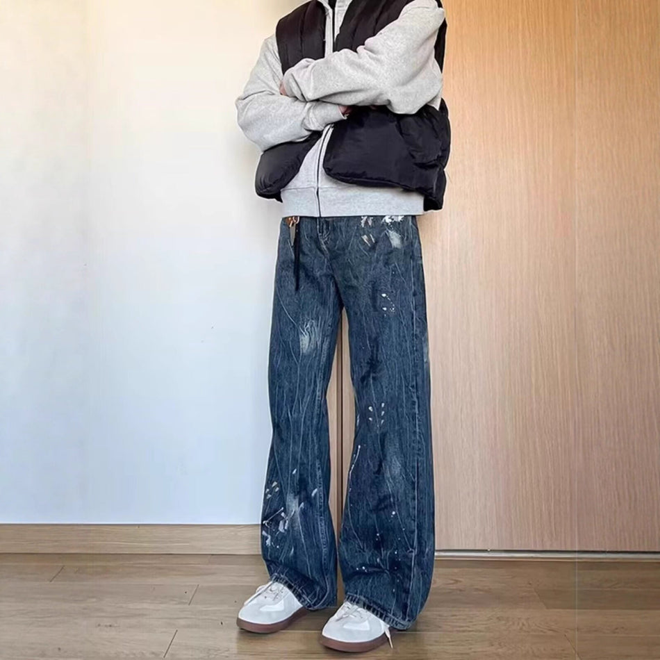 Dark Blue【F56】Hw men's jeans - casual denim trousers with comfortable fit for everyday wear