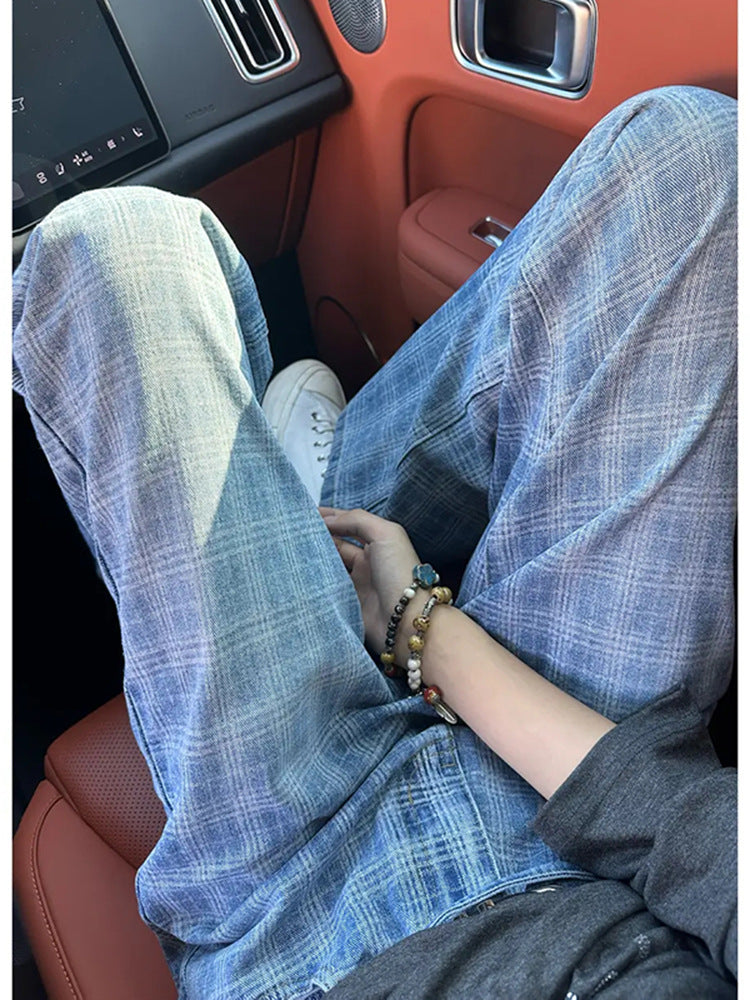 Blue【】Xyp men's jeans - casual denim trousers with comfortable fit for everyday wear