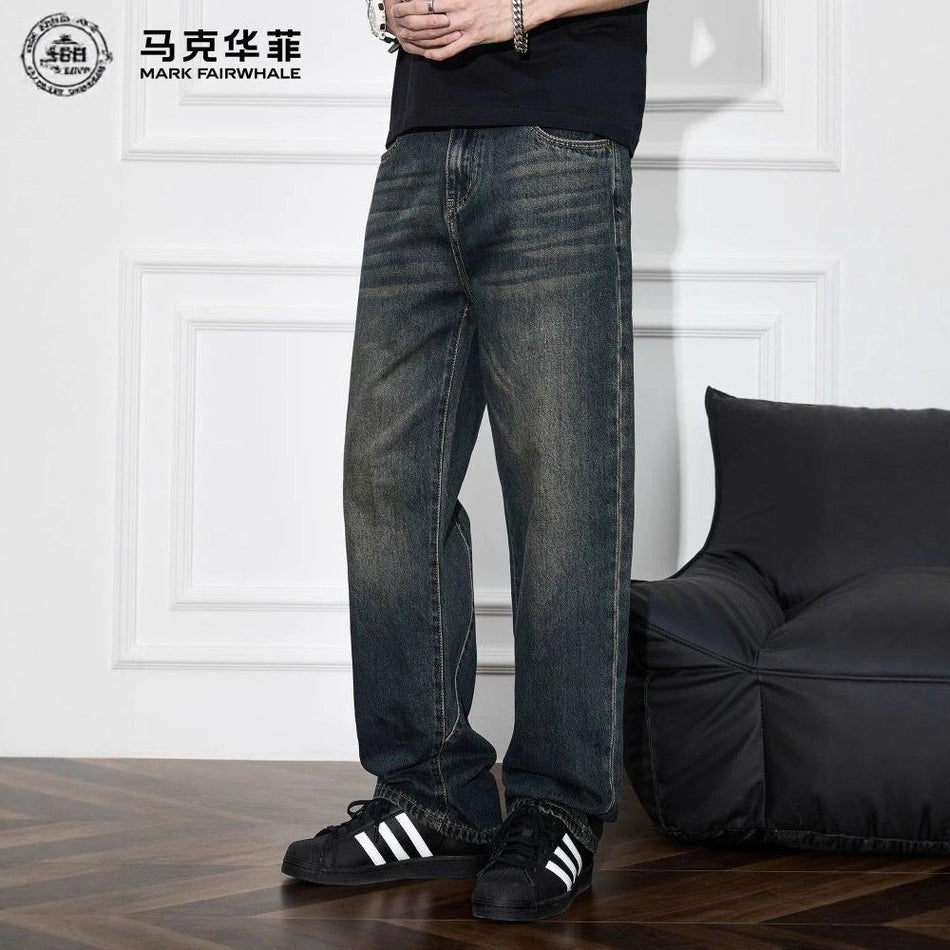 Blue【B33】Hw men's jeans - casual denim trousers with comfortable fit for everyday wear