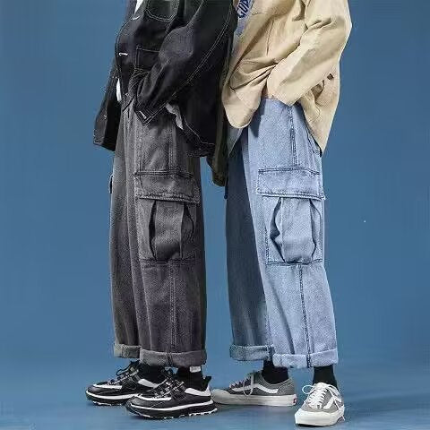 Light Blue【】Xk men's jeans - casual denim trousers with comfortable fit for everyday wear