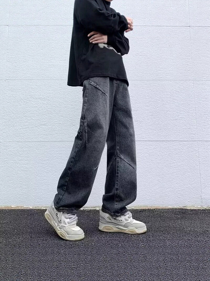 Blue【H177】Hw men's jeans - casual denim trousers with comfortable fit for everyday wear