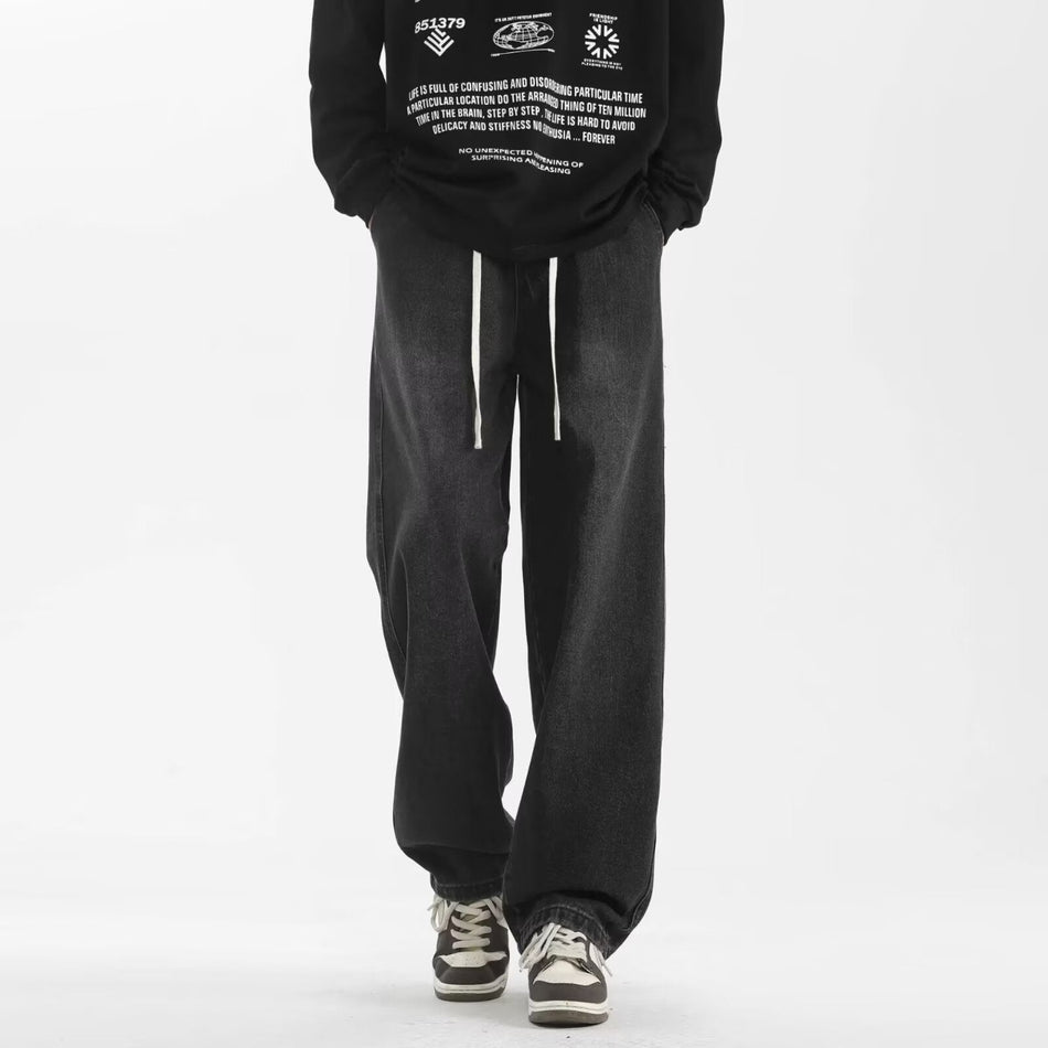 Fleece-Lined Black Straight Men’s Winter Jeans